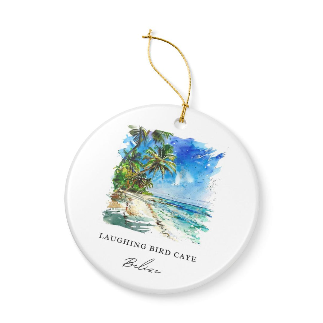Laughing Bird Caye Beach Belize Ornament: Unique Laughing Bird Caye Beach Belize Souvenir, Laughing Bird Caye Beach Belize Xmas Decor
