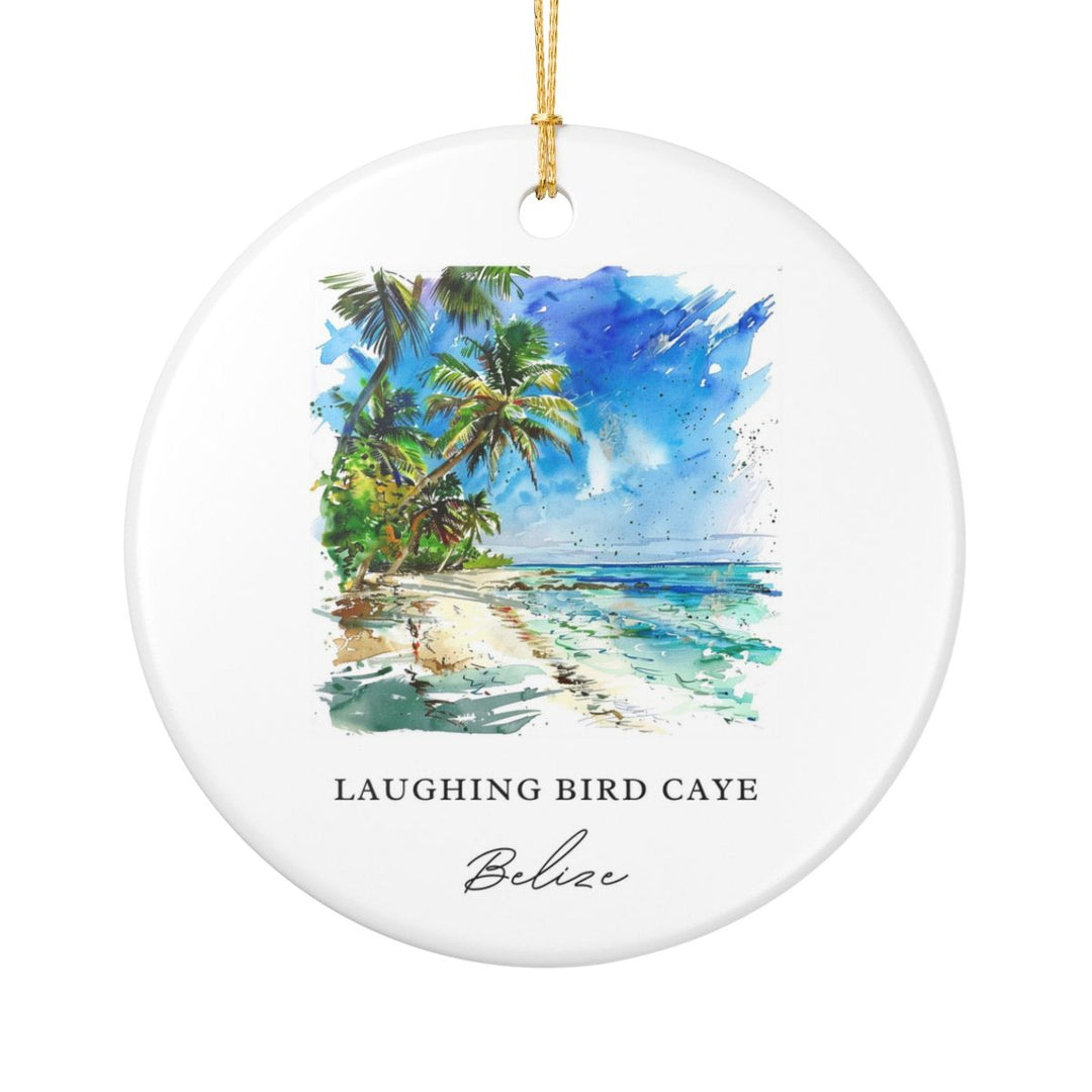 Laughing Bird Caye Beach Belize Ornament: Unique Laughing Bird Caye Beach Belize Souvenir, Laughing Bird Caye Beach Belize Xmas Decor