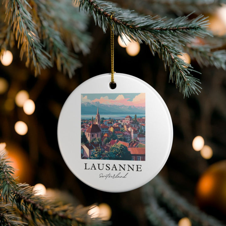 Lausanne Switzerland Ornament: Unique Lausanne Switzerland Souvenir, Lausanne Switzerland Xmas Decor, and Authentic Lausanne Switzerland Gift