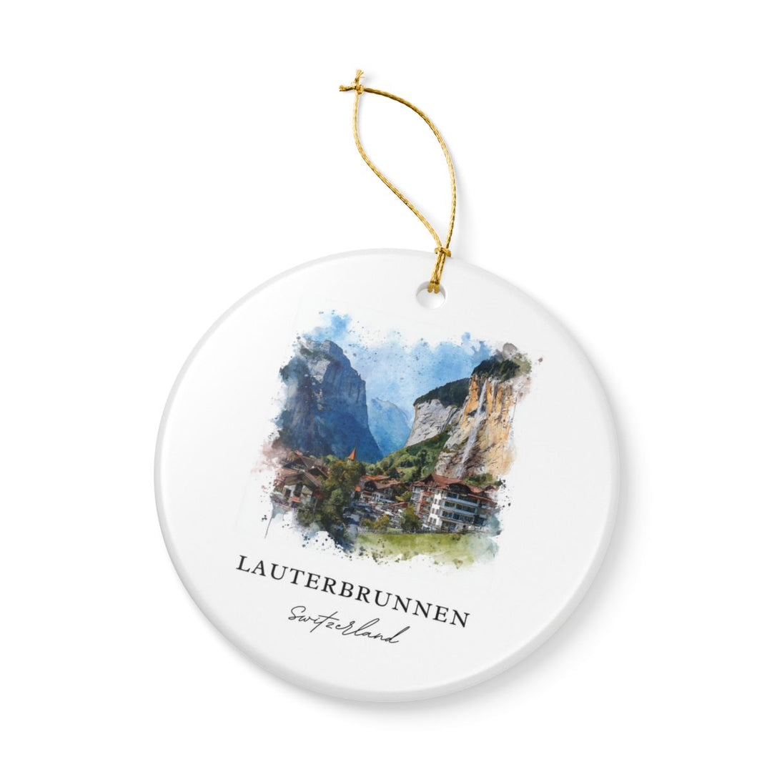 Lauterbrunnen Switzerland Ornament: Unique Lauterbrunnen Souvenir, Lauterbrunnen Switzerland Xmas Decor, and Authentic Lauterbrunnen Gift