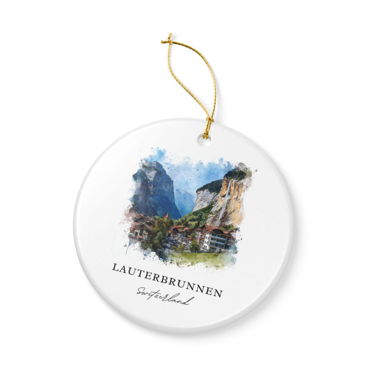 Lauterbrunnen Switzerland Ornament: Unique Lauterbrunnen Souvenir, Lauterbrunnen Switzerland Xmas Decor, and Authentic Lauterbrunnen Gift