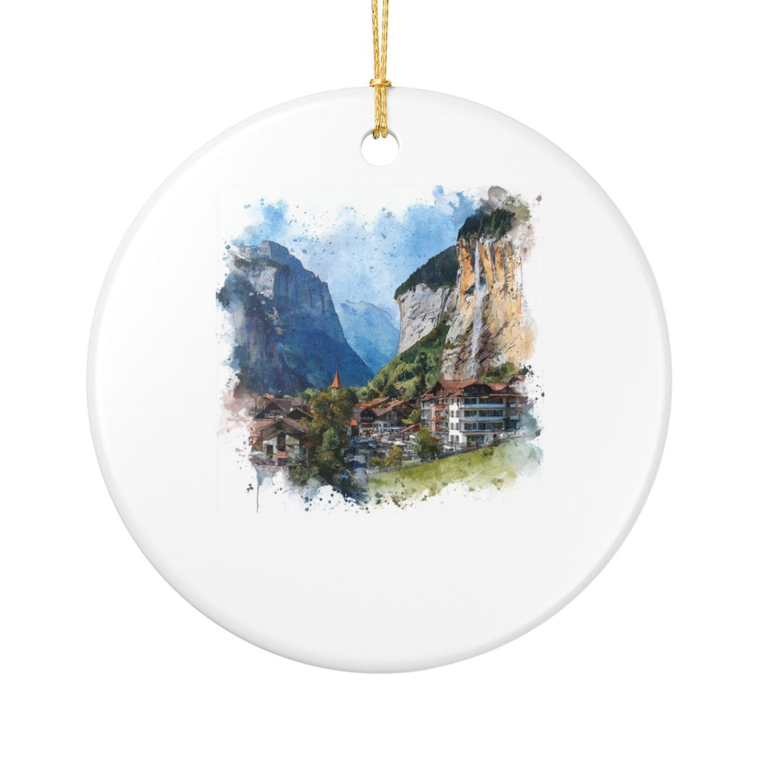 Lauterbrunnen Switzerland Ornament: Unique Lauterbrunnen Souvenir, Lauterbrunnen Switzerland Xmas Decor, and Authentic Lauterbrunnen Gift