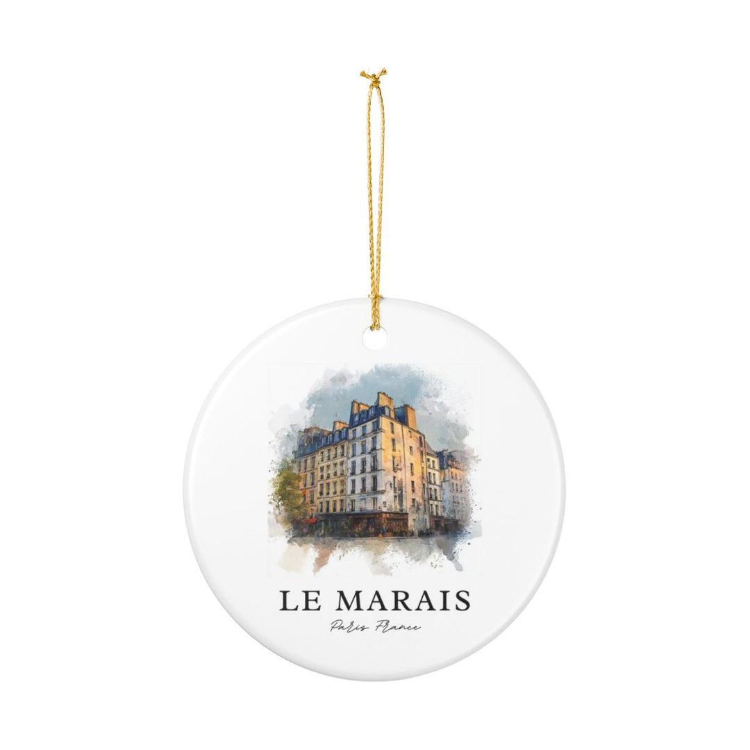 Le Marais Paris France Ornament: Unique Le Marais Paris Souvenir, Le Marais Paris France Xmas Decor, and Authentic Le Marais Paris Gift