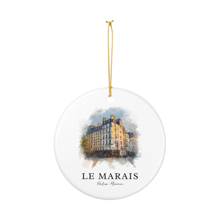 Le Marais Paris France Ornament: Unique Le Marais Paris Souvenir, Le Marais Paris France Xmas Decor, and Authentic Le Marais Paris Gift