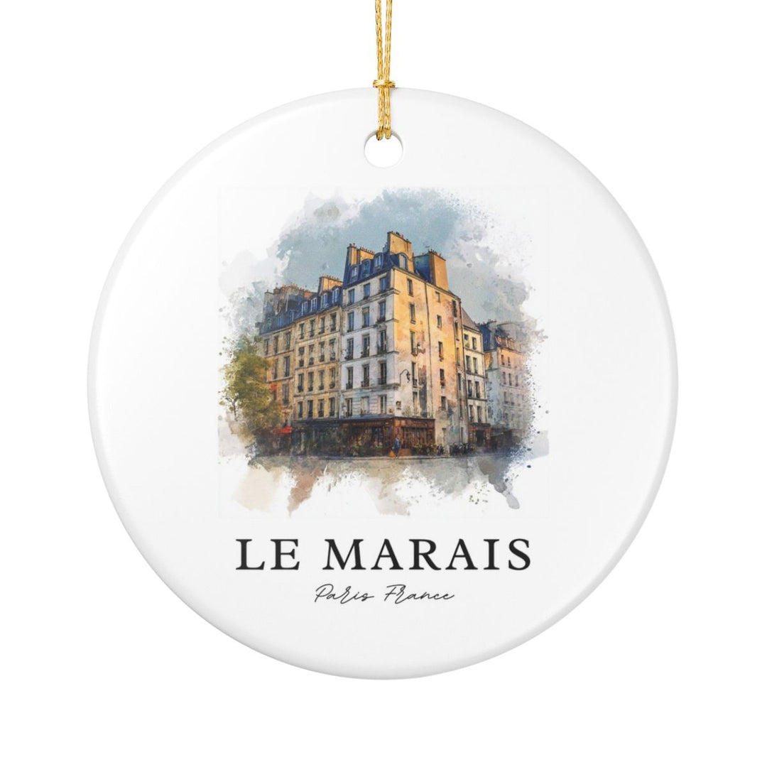 Le Marais Paris France Ornament: Unique Le Marais Paris Souvenir, Le Marais Paris France Xmas Decor, and Authentic Le Marais Paris Gift