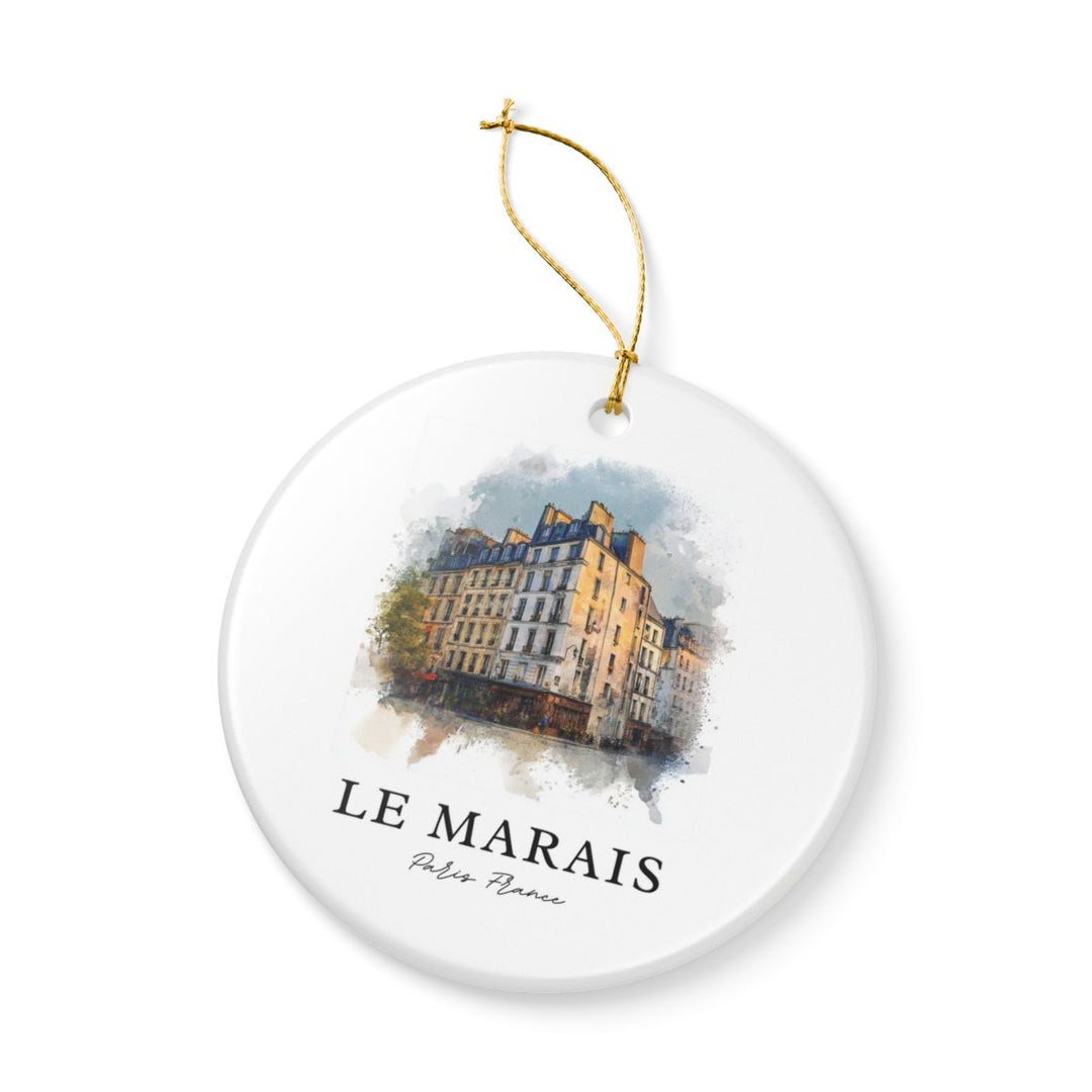 Le Marais Paris France Ornament: Unique Le Marais Paris Souvenir, Le Marais Paris France Xmas Decor, and Authentic Le Marais Paris Gift