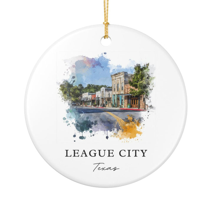 League City Ornament: Unique League City Souvenir, League City Xmas Decor, and Authentic League City Gift