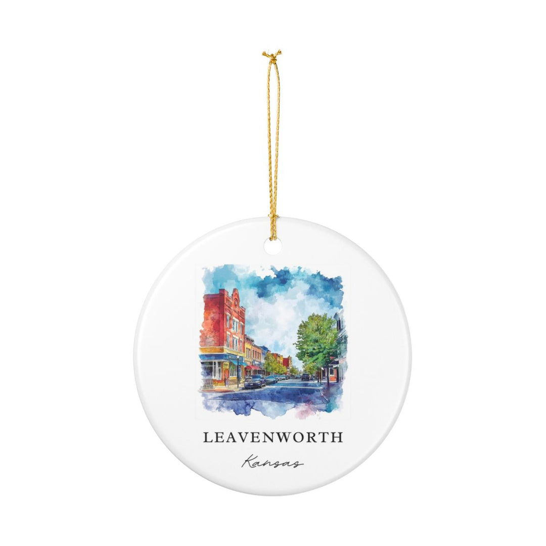 Leavenworth Kansas USA Ornament: Unique Leavenworth Souvenir, Leavenworth Kansas Xmas Decor, and Authentic Leavenworth Gift