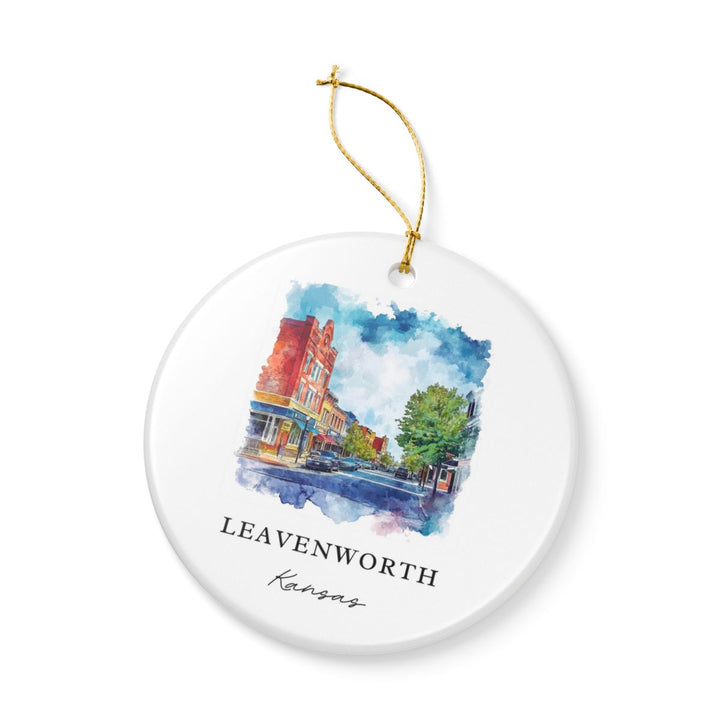 Leavenworth Kansas USA Ornament: Unique Leavenworth Souvenir, Leavenworth Kansas Xmas Decor, and Authentic Leavenworth Gift