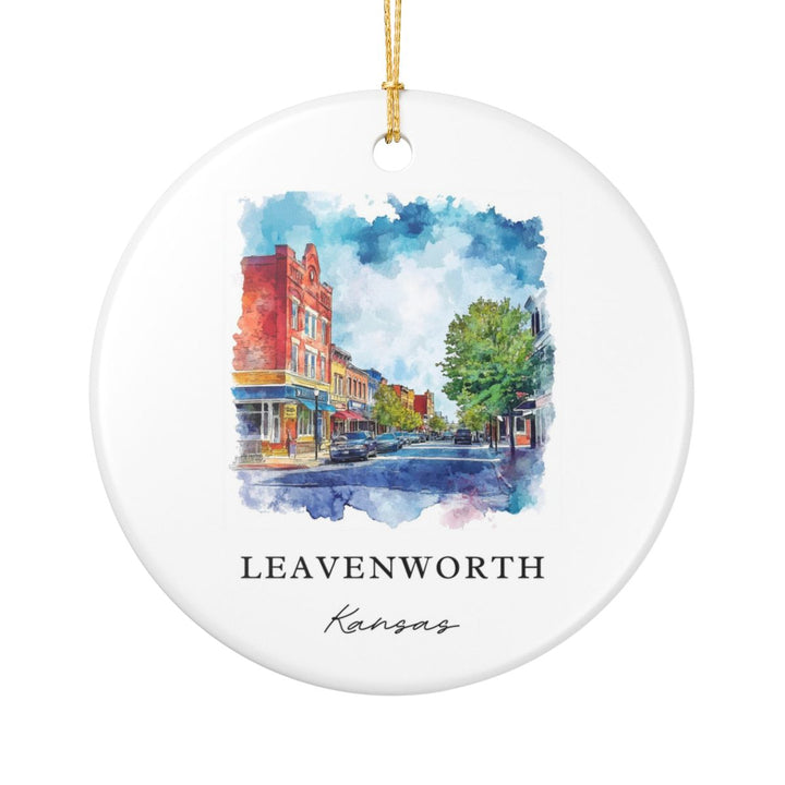 Leavenworth Kansas USA Ornament: Unique Leavenworth Souvenir, Leavenworth Kansas Xmas Decor, and Authentic Leavenworth Gift