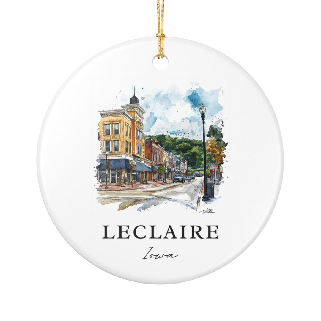 Leclaire Iowa USA Ornament: Unique Leclaire Souvenir, Leclaire Iowa Xmas Decor, and Authentic Leclaire Gift