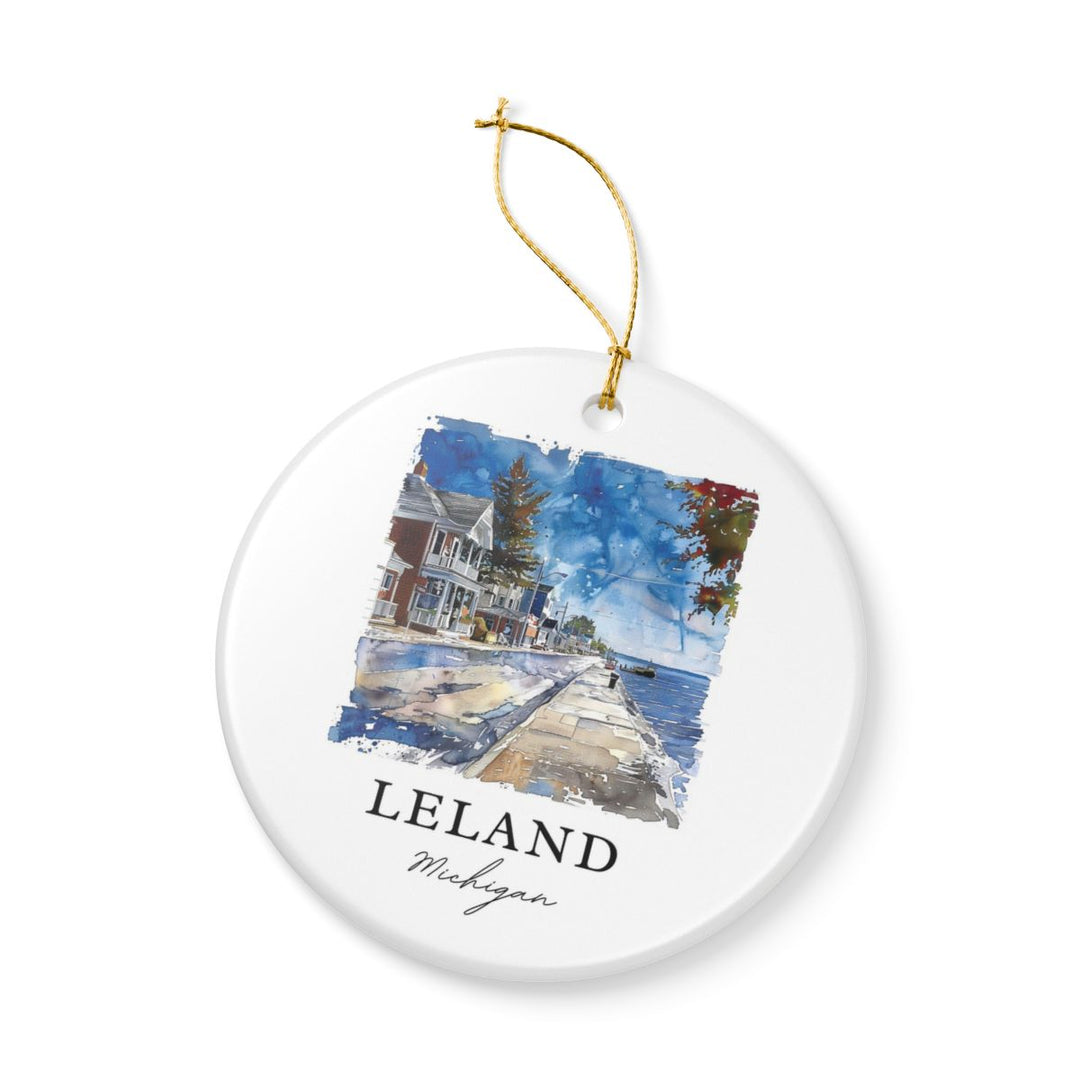 Leland Michigan Ornament: Unique Leland Michigan Souvenir, Leland Michigan Xmas Decor, and Authentic Leland Michigan Gift