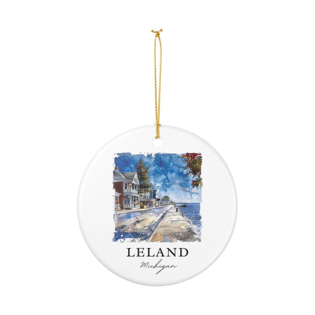 Leland Michigan Ornament: Unique Leland Michigan Souvenir, Leland Michigan Xmas Decor, and Authentic Leland Michigan Gift