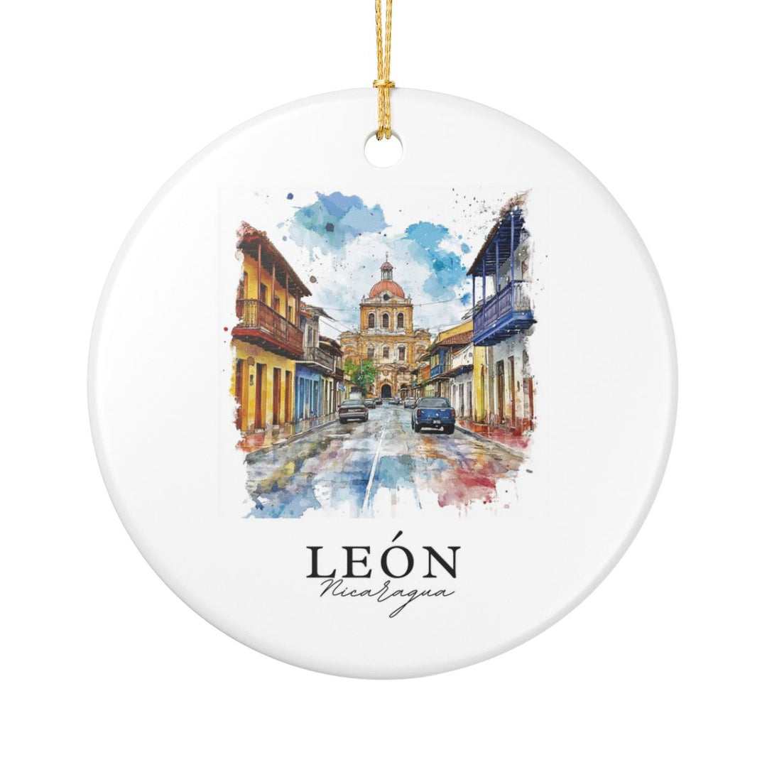 Leon Nicaragua Ornament: Unique Leon Nicaragua Souvenir, Leon Nicaragua Xmas Decor, and Authentic Leon Nicaragua Gift