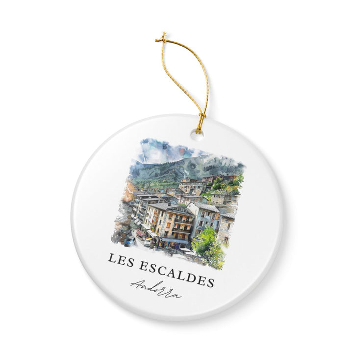 Les Escaldes Andorra Ornament: Unique Les Escaldes Souvenir, Les Escaldes Andorra Xmas Decor, and Authentic Les Escaldes Gift