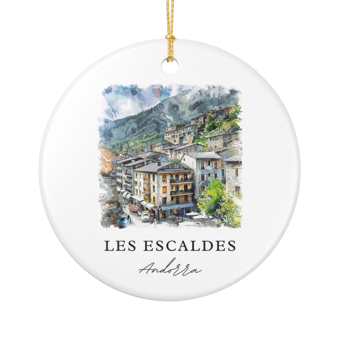 Les Escaldes Andorra Ornament: Unique Les Escaldes Souvenir, Les Escaldes Andorra Xmas Decor, and Authentic Les Escaldes Gift