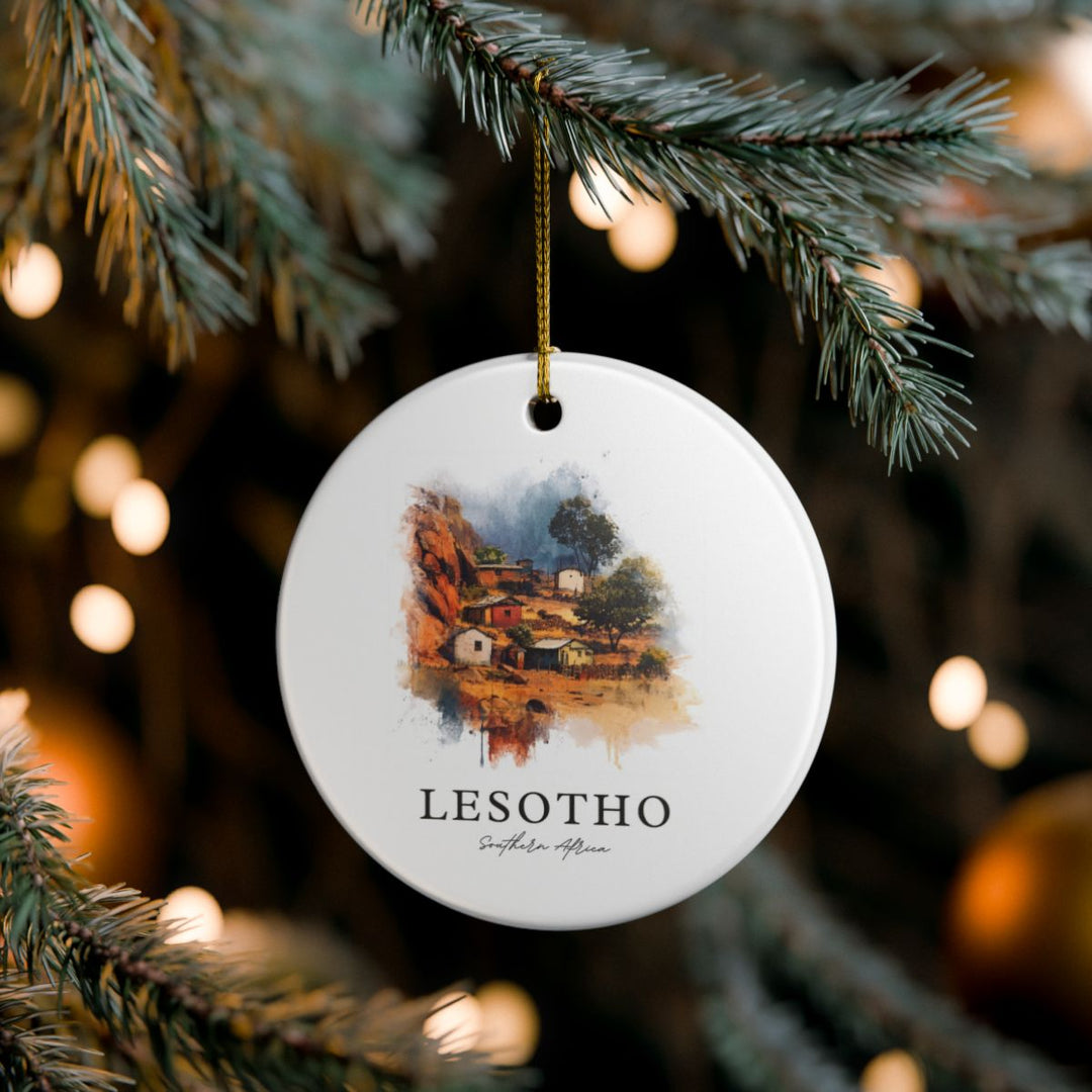 Lesotho Africa Ornament: Unique Lesotho Souvenir, Lesotho Africa Xmas Decor, and Authentic Lesotho Gift
