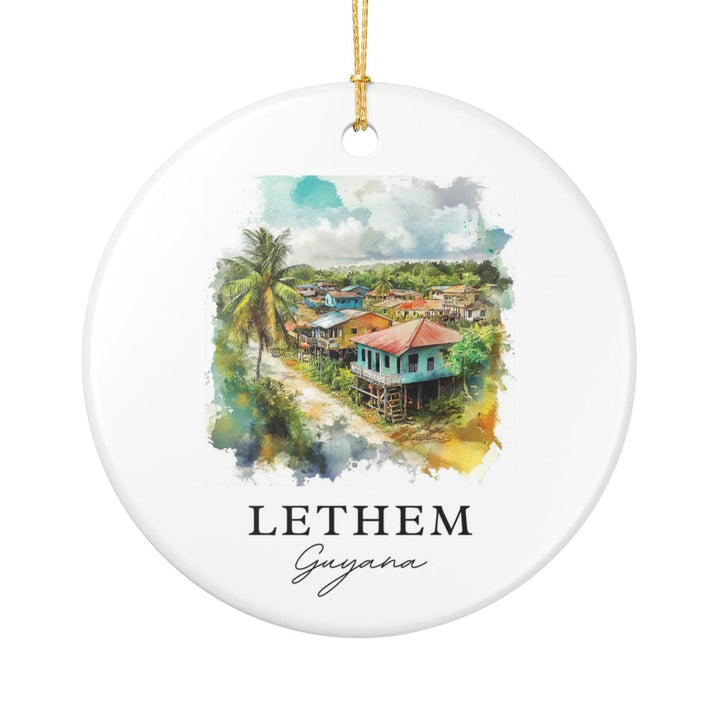 Lethem Guyana Ornament: Unique Lethem Guyana Souvenir, Lethem Guyana Xmas Decor, and Authentic Lethem Guyana Gift