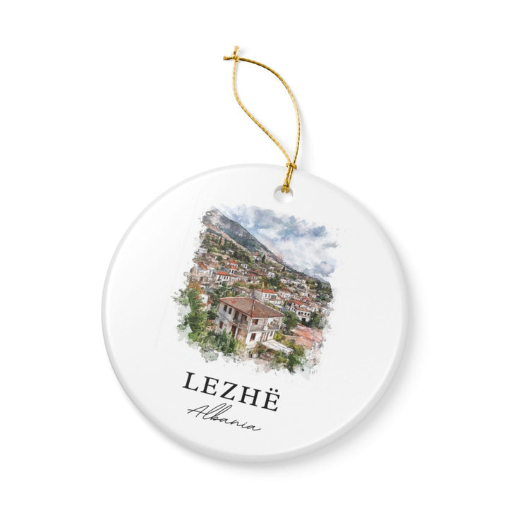 Lezhë Albania Ornament: Unique Lezhë Souvenir, Lezhë Albania Xmas Decor, and Authentic Lezhë Gift