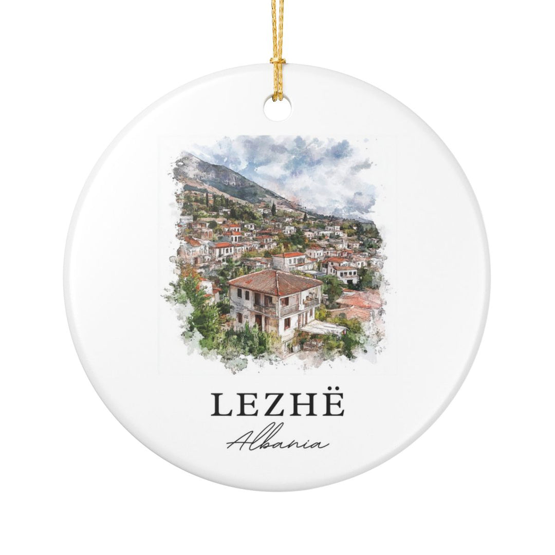 Lezhë Albania Ornament: Unique Lezhë Souvenir, Lezhë Albania Xmas Decor, and Authentic Lezhë Gift