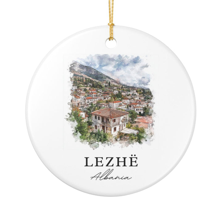 Lezhë Albania Ornament: Unique Lezhë Souvenir, Lezhë Albania Xmas Decor, and Authentic Lezhë Gift