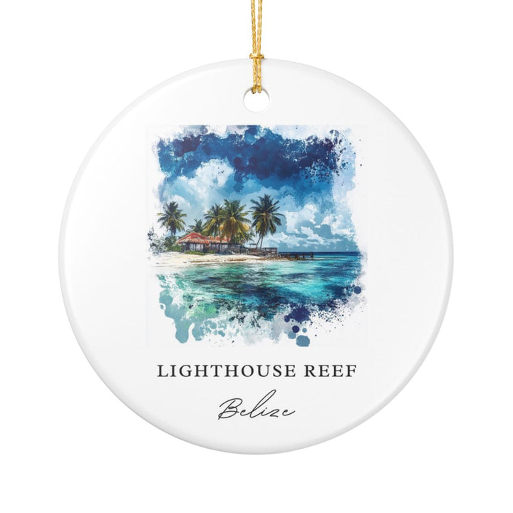 Lighthouse Reef Belize Ornament: Unique Lighthouse Reef Belize Souvenir, Lighthouse Reef Belize Xmas Decor, and Authentic Lighthouse Reef Belize Gift