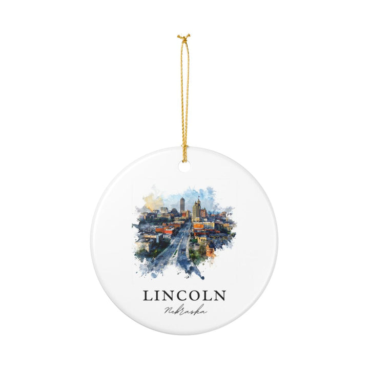 Lincoln NE Ornament: Unique Lincoln Souvenir, Lincoln Nebraska Xmas Decor, and Authentic Lincoln Gift