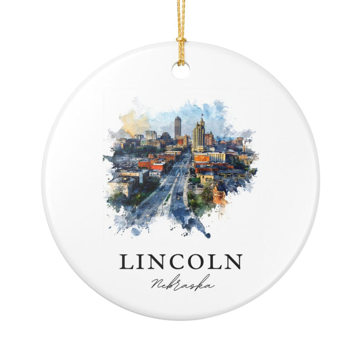 Lincoln NE Ornament: Unique Lincoln Souvenir, Lincoln Nebraska Xmas Decor, and Authentic Lincoln Gift