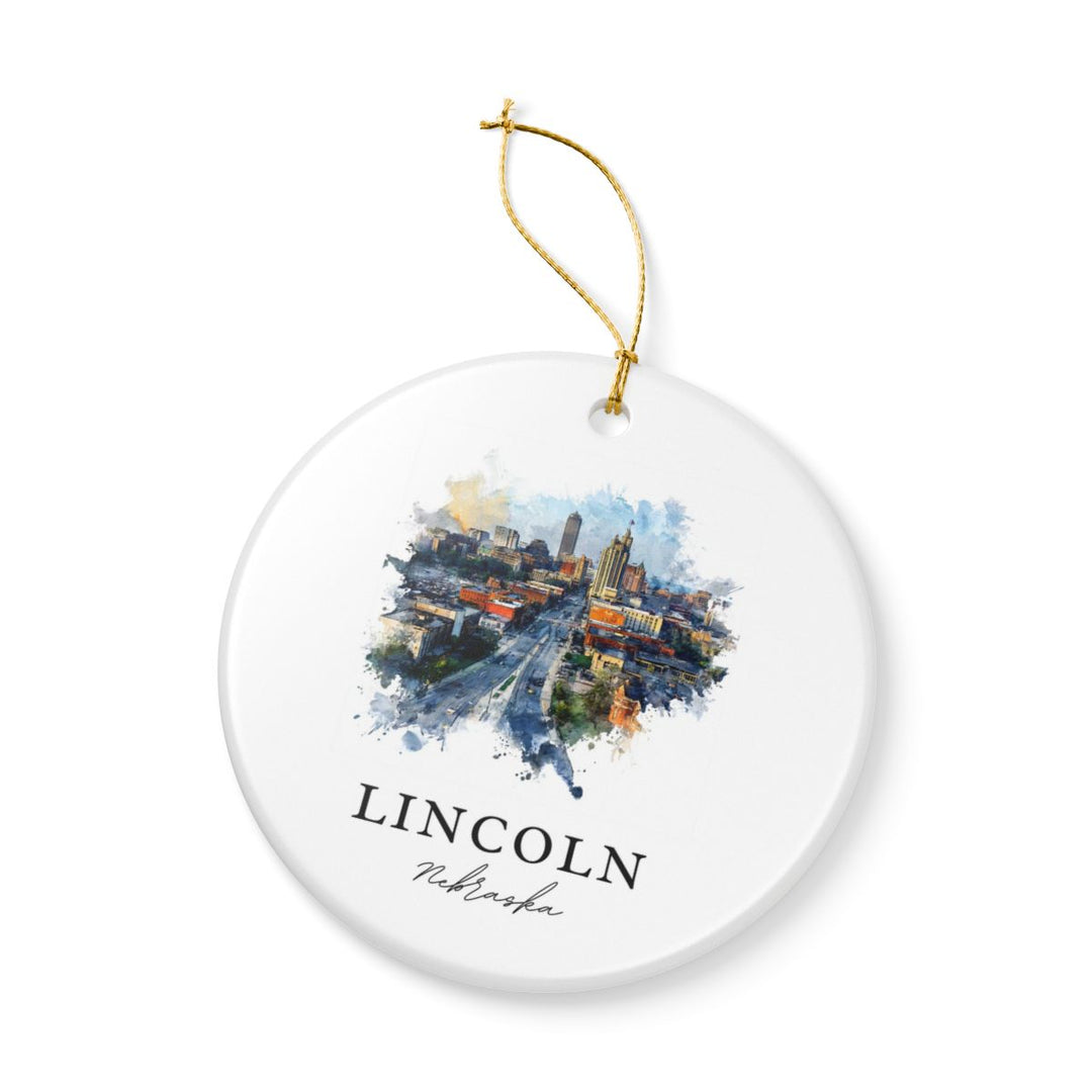 Lincoln NE Ornament: Unique Lincoln Souvenir, Lincoln Nebraska Xmas Decor, and Authentic Lincoln Gift