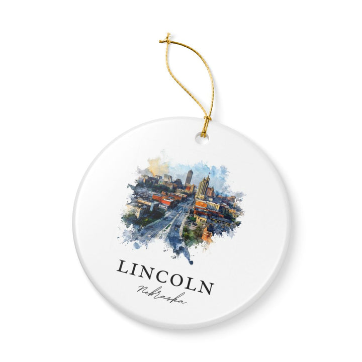 Lincoln NE Ornament: Unique Lincoln Souvenir, Lincoln Nebraska Xmas Decor, and Authentic Lincoln Gift
