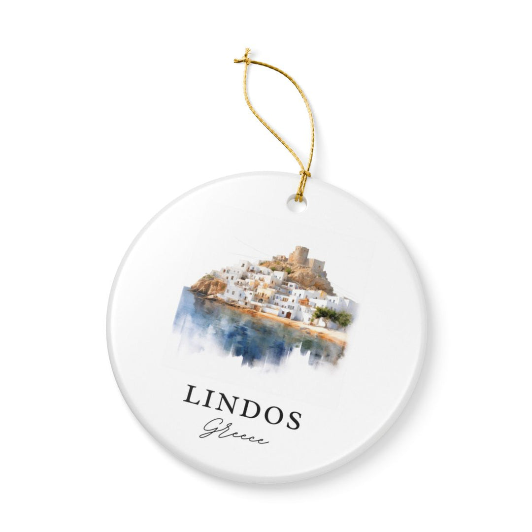 Lindos Greece Ornament: Unique Lindos Greece Souvenir, Lindos Greece Xmas Decor, and Authentic Lindos Greece Gift