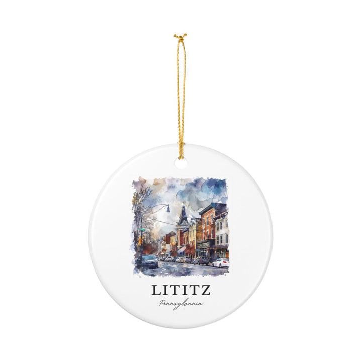 Lititz Pennsylvania Ornament: Unique Lititz Pennsylvania Souvenir, Lititz Pennsylvania Xmas Decor, and Authentic Lititz Pennsylvania Gift