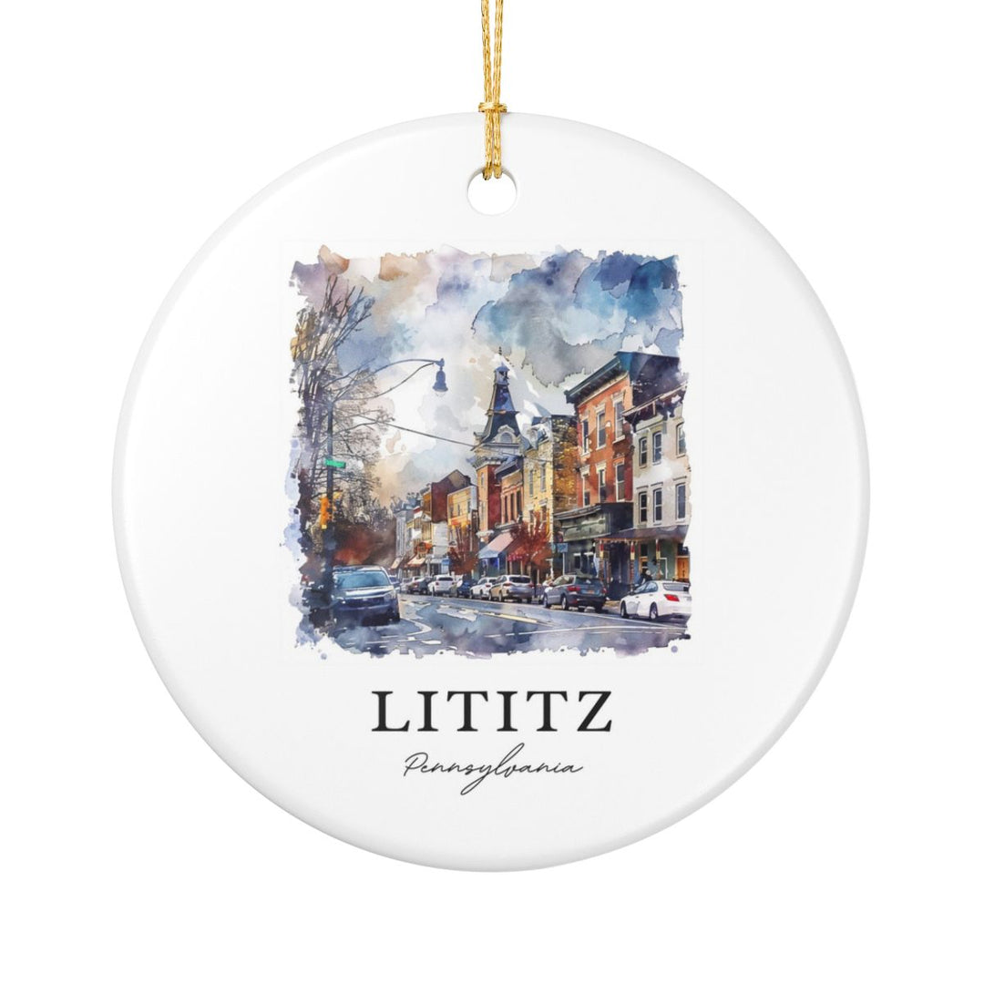 Lititz Pennsylvania Ornament: Unique Lititz Pennsylvania Souvenir, Lititz Pennsylvania Xmas Decor, and Authentic Lititz Pennsylvania Gift