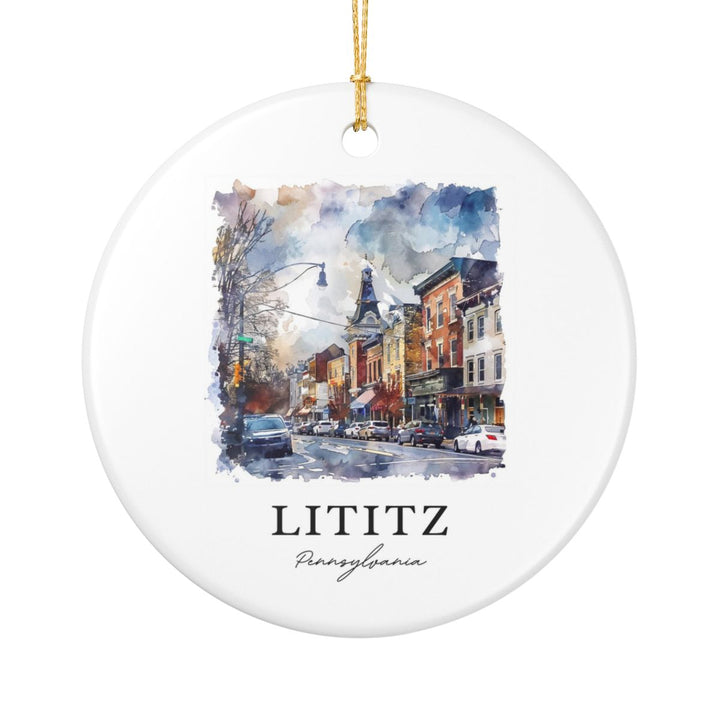 Lititz Pennsylvania Ornament: Unique Lititz Pennsylvania Souvenir, Lititz Pennsylvania Xmas Decor, and Authentic Lititz Pennsylvania Gift