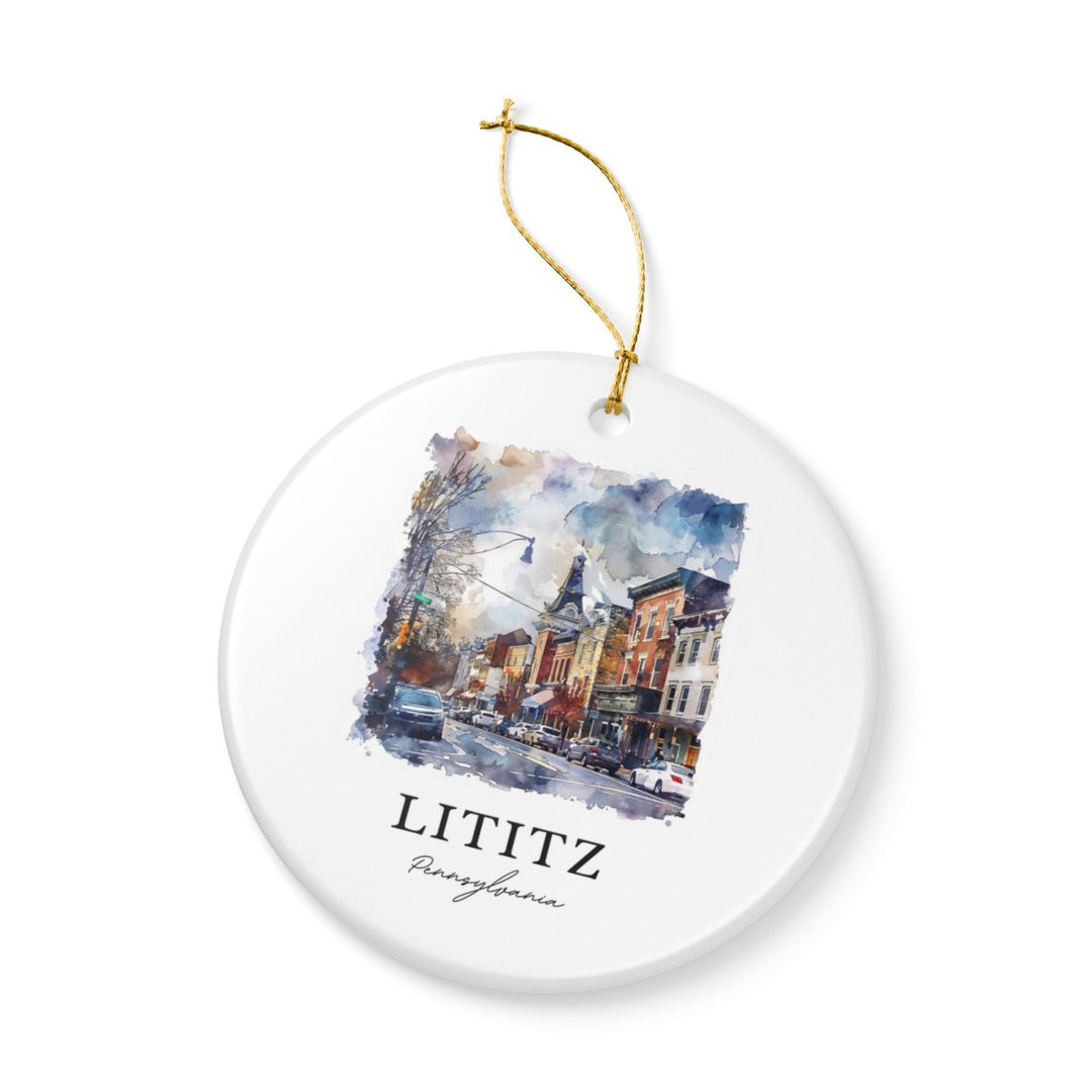 Lititz Pennsylvania Ornament: Unique Lititz Pennsylvania Souvenir, Lititz Pennsylvania Xmas Decor, and Authentic Lititz Pennsylvania Gift