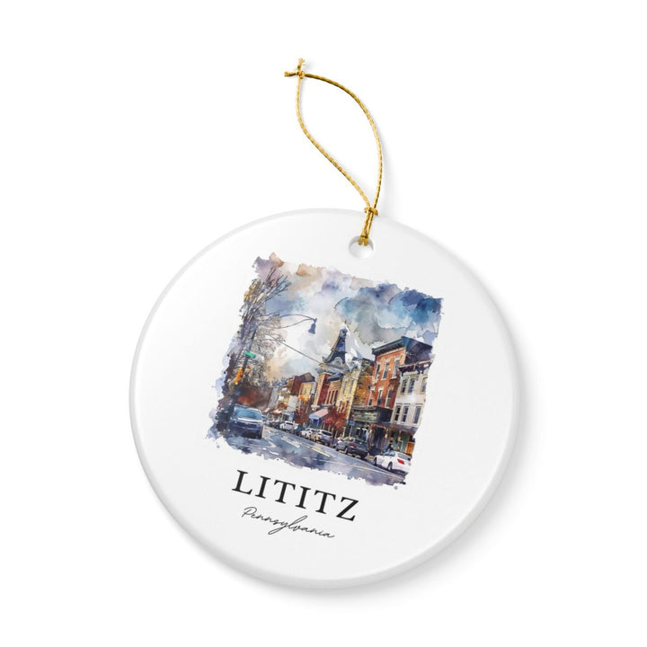 Lititz Pennsylvania Ornament: Unique Lititz Pennsylvania Souvenir, Lititz Pennsylvania Xmas Decor, and Authentic Lititz Pennsylvania Gift