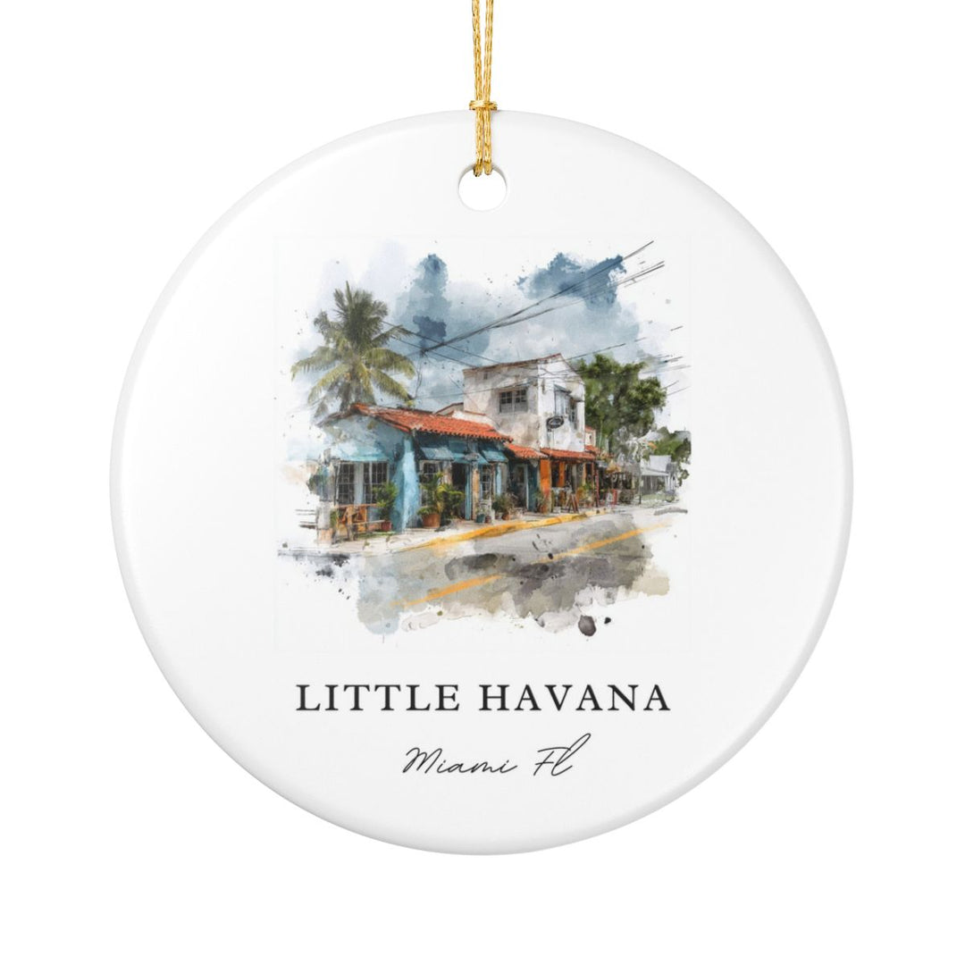 Little Havana Miami FL Ornament: Unique Little Havana Miami Souvenir, Little Havana Miami Florida Xmas Decor, and Authentic Little Havana Miami Gift