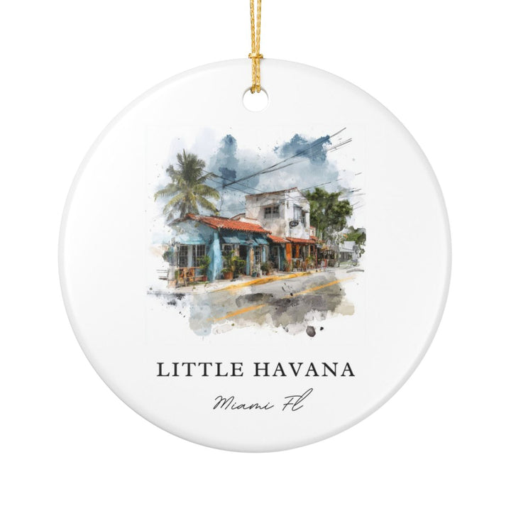 Little Havana Miami FL Ornament: Unique Little Havana Miami Souvenir, Little Havana Miami Florida Xmas Decor, and Authentic Little Havana Miami Gift