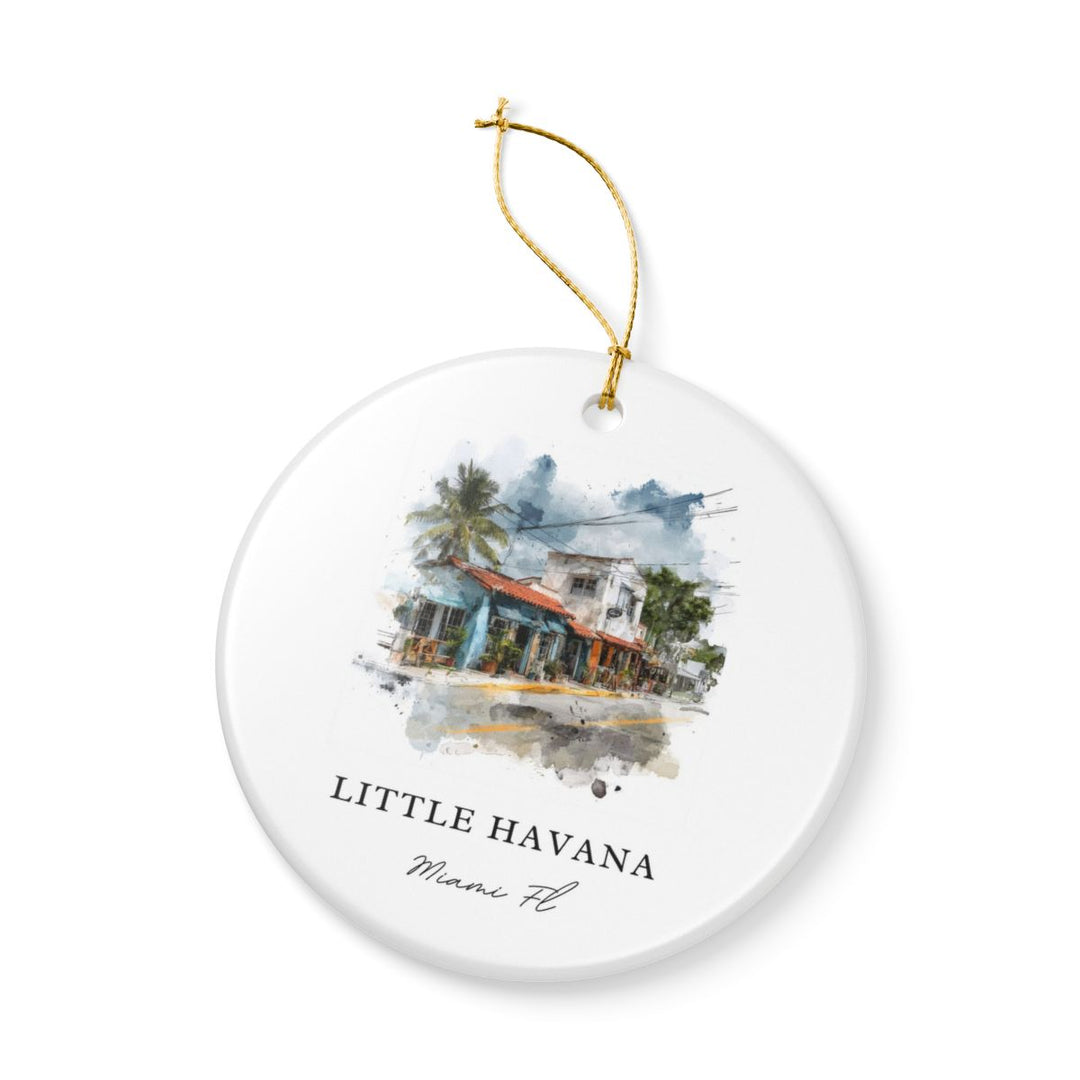 Little Havana Miami FL Ornament: Unique Little Havana Miami Souvenir, Little Havana Miami Florida Xmas Decor, and Authentic Little Havana Miami Gift