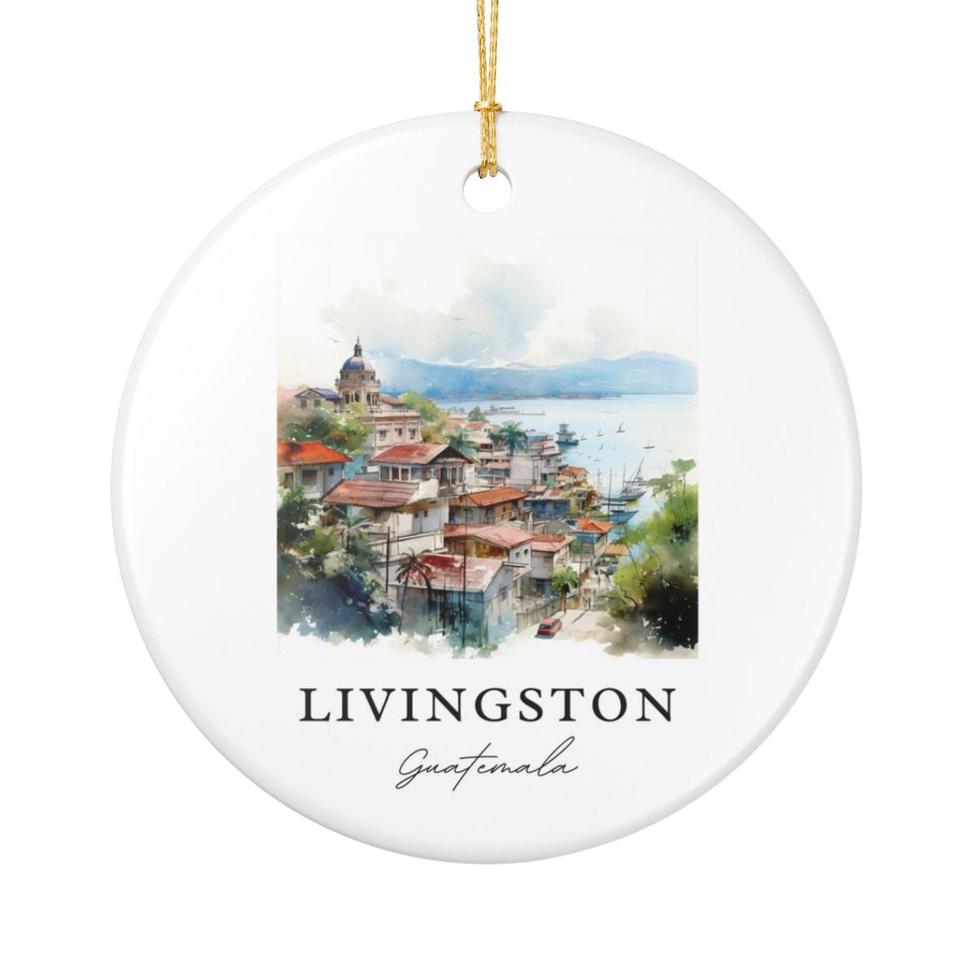 Livingston Guatemala Ornament: Unique Livingston Guatemala Souvenir, Livingston Guatemala Xmas Decor, and Authentic Livingston Guatemala Gift