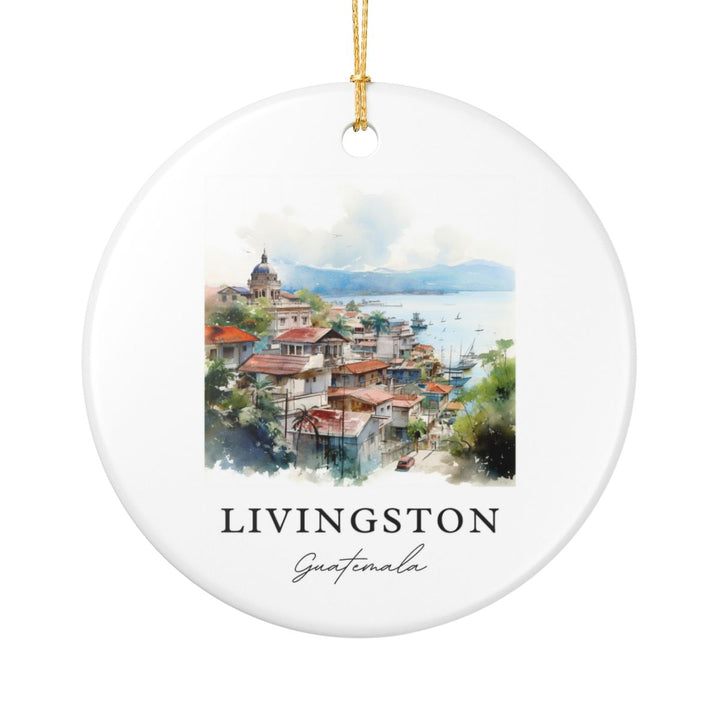 Livingston Guatemala Ornament: Unique Livingston Guatemala Souvenir, Livingston Guatemala Xmas Decor, and Authentic Livingston Guatemala Gift