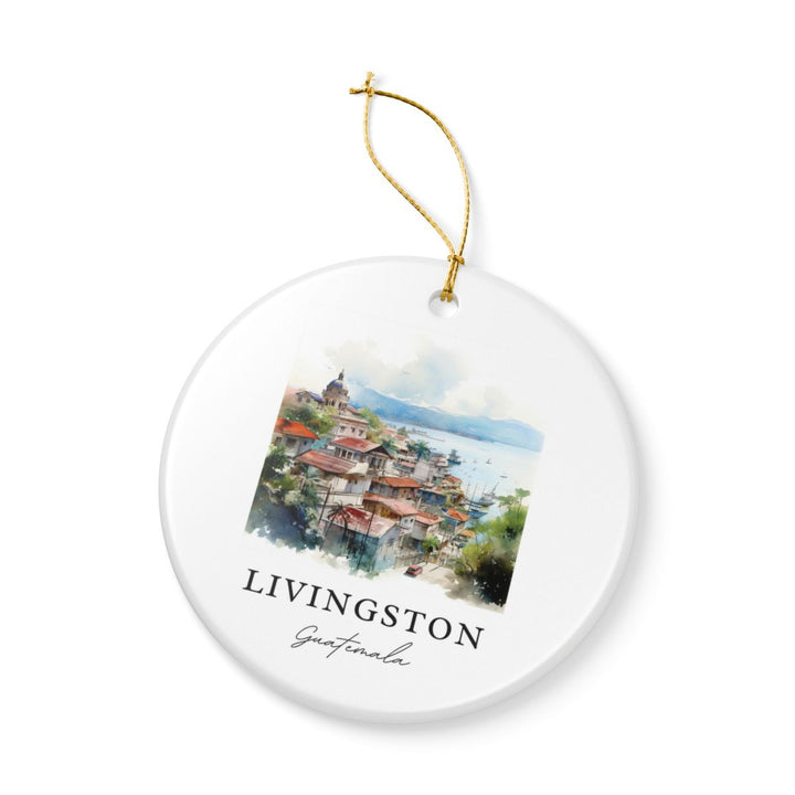 Livingston Guatemala Ornament: Unique Livingston Guatemala Souvenir, Livingston Guatemala Xmas Decor, and Authentic Livingston Guatemala Gift