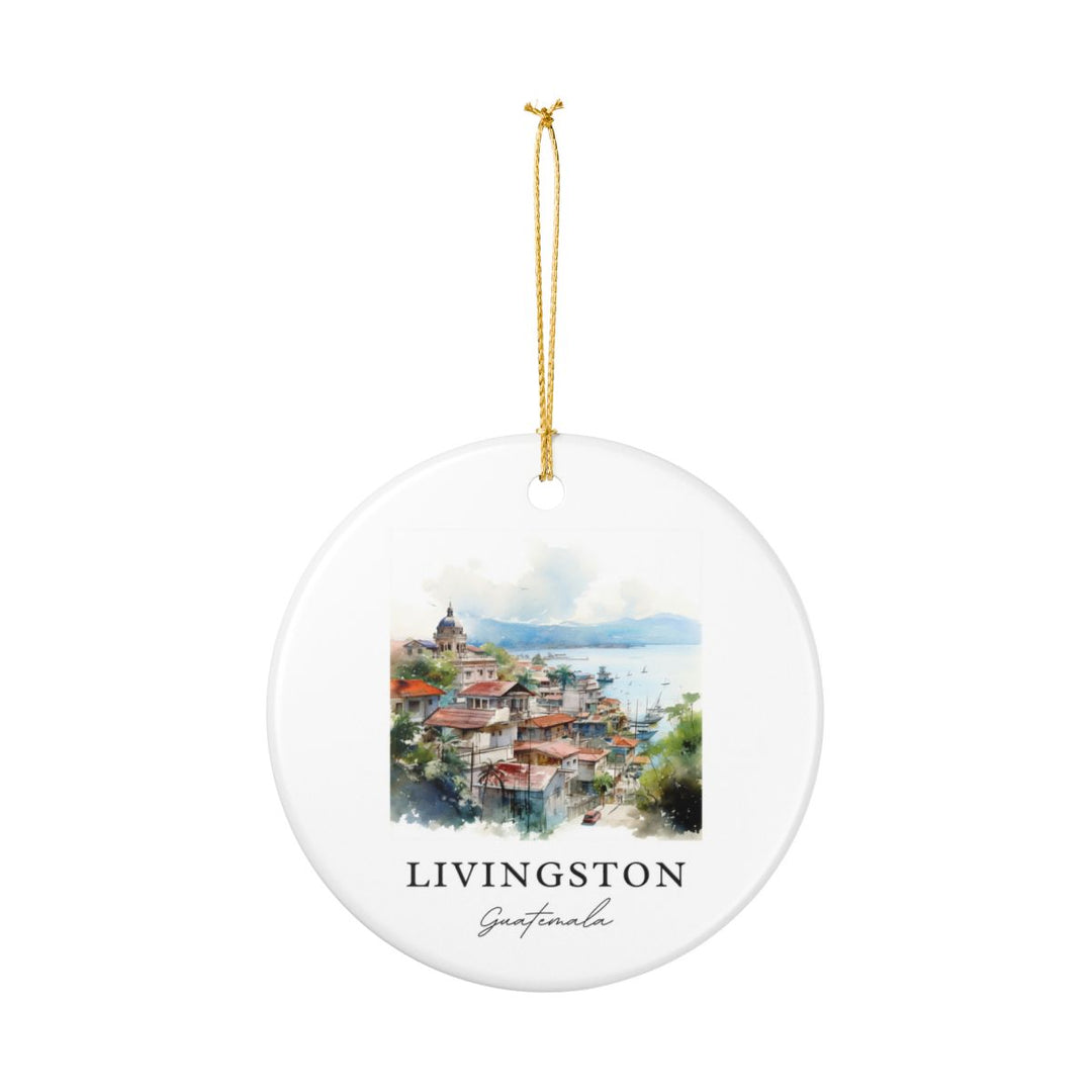Livingston Guatemala Ornament: Unique Livingston Guatemala Souvenir, Livingston Guatemala Xmas Decor, and Authentic Livingston Guatemala Gift