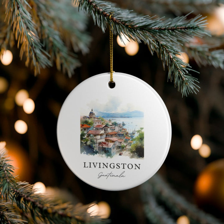 Livingston Guatemala Ornament: Unique Livingston Guatemala Souvenir, Livingston Guatemala Xmas Decor, and Authentic Livingston Guatemala Gift