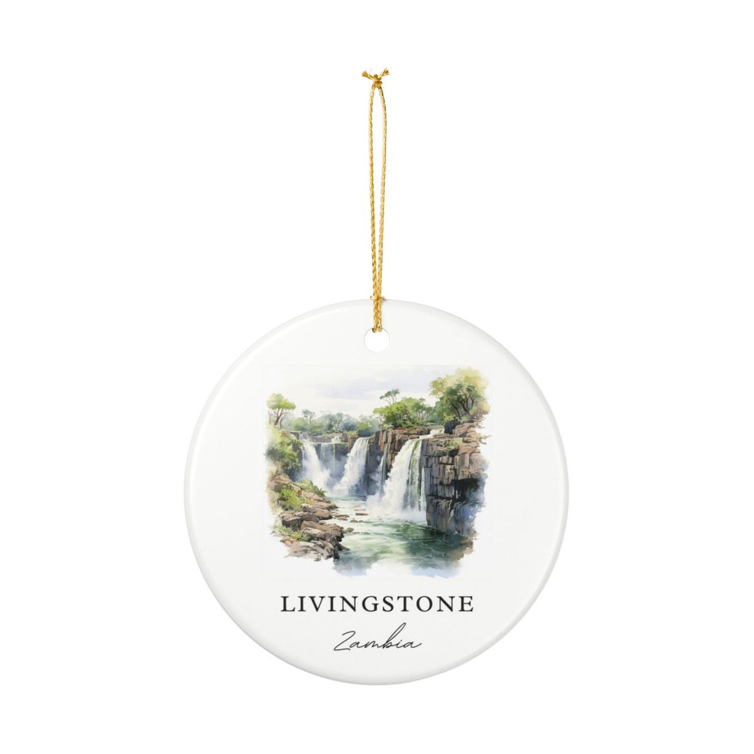 Livingstone Zambia Ornament: Unique Livingstone Zambia Souvenir, Livingstone Zambia Xmas Decor, and Authentic Livingstone Zambia Gift