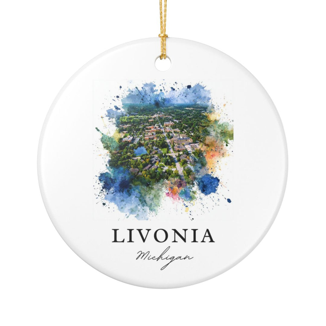 Livonia Michigan Ornament: Unique Livonia Souvenir, Livonia Michigan Xmas Decor, and Authentic Livonia Gift