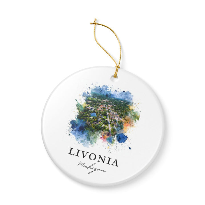 Livonia Michigan Ornament: Unique Livonia Souvenir, Livonia Michigan Xmas Decor, and Authentic Livonia Gift