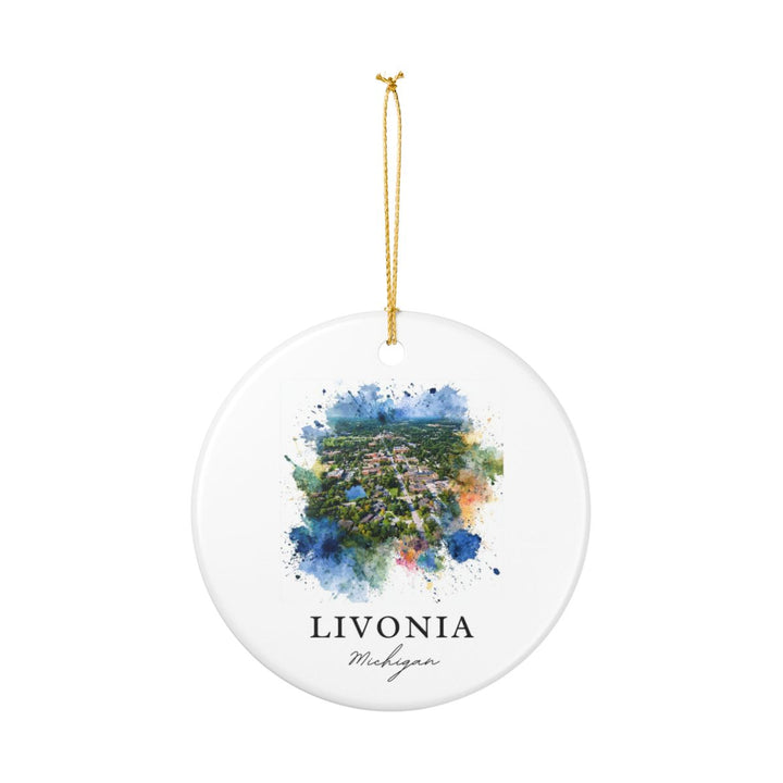 Livonia Michigan Ornament: Unique Livonia Souvenir, Livonia Michigan Xmas Decor, and Authentic Livonia Gift