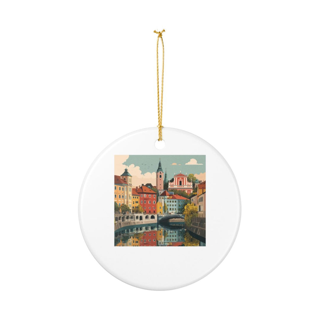 Ljubljana Slovenia Ornament: Unique Ljubljana Souvenir, Ljubljana Slovenia Xmas Decor, and Authentic Ljubljana Gift