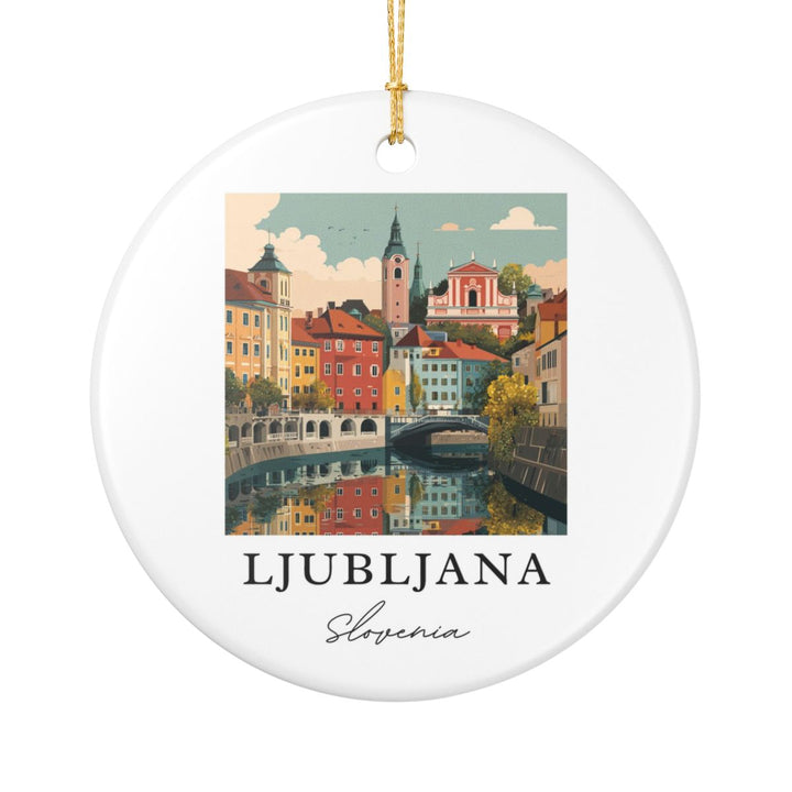 Ljubljana Slovenia Ornament: Unique Ljubljana Souvenir, Ljubljana Slovenia Xmas Decor, and Authentic Ljubljana Gift